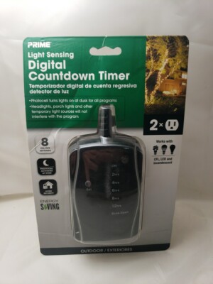 Prime Light Sensing Digital Countdown Timer  Outdoor Black TNOLED02