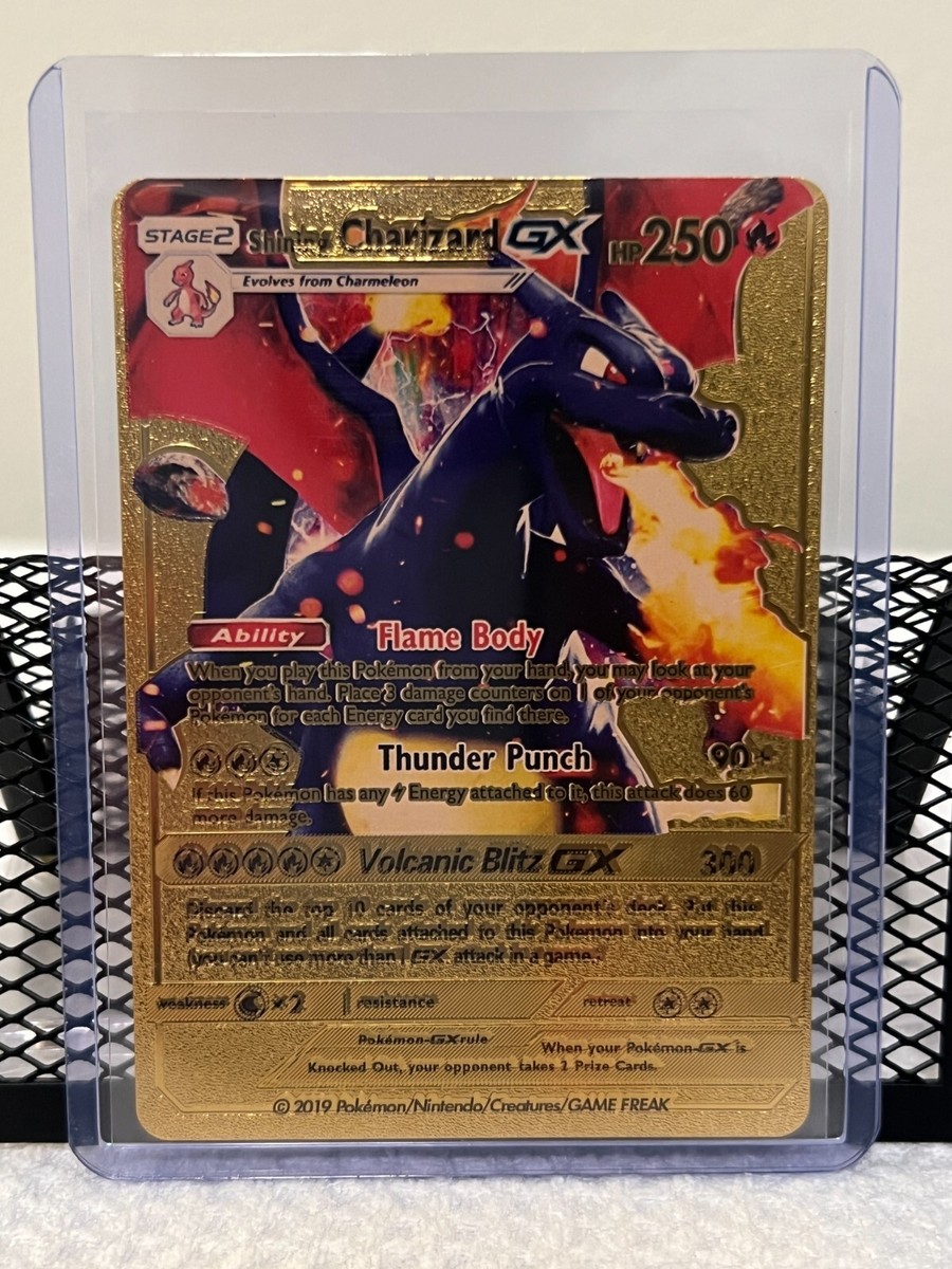 Shining Charizard GX Gold Foil *Fan Art* Pokemon Card 250HP