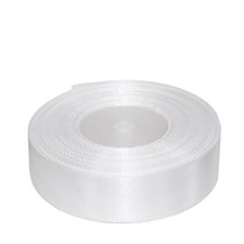 50-Yard Roll 1-inch White Solid Single Face Satin Ribbon for Gift Wrapping