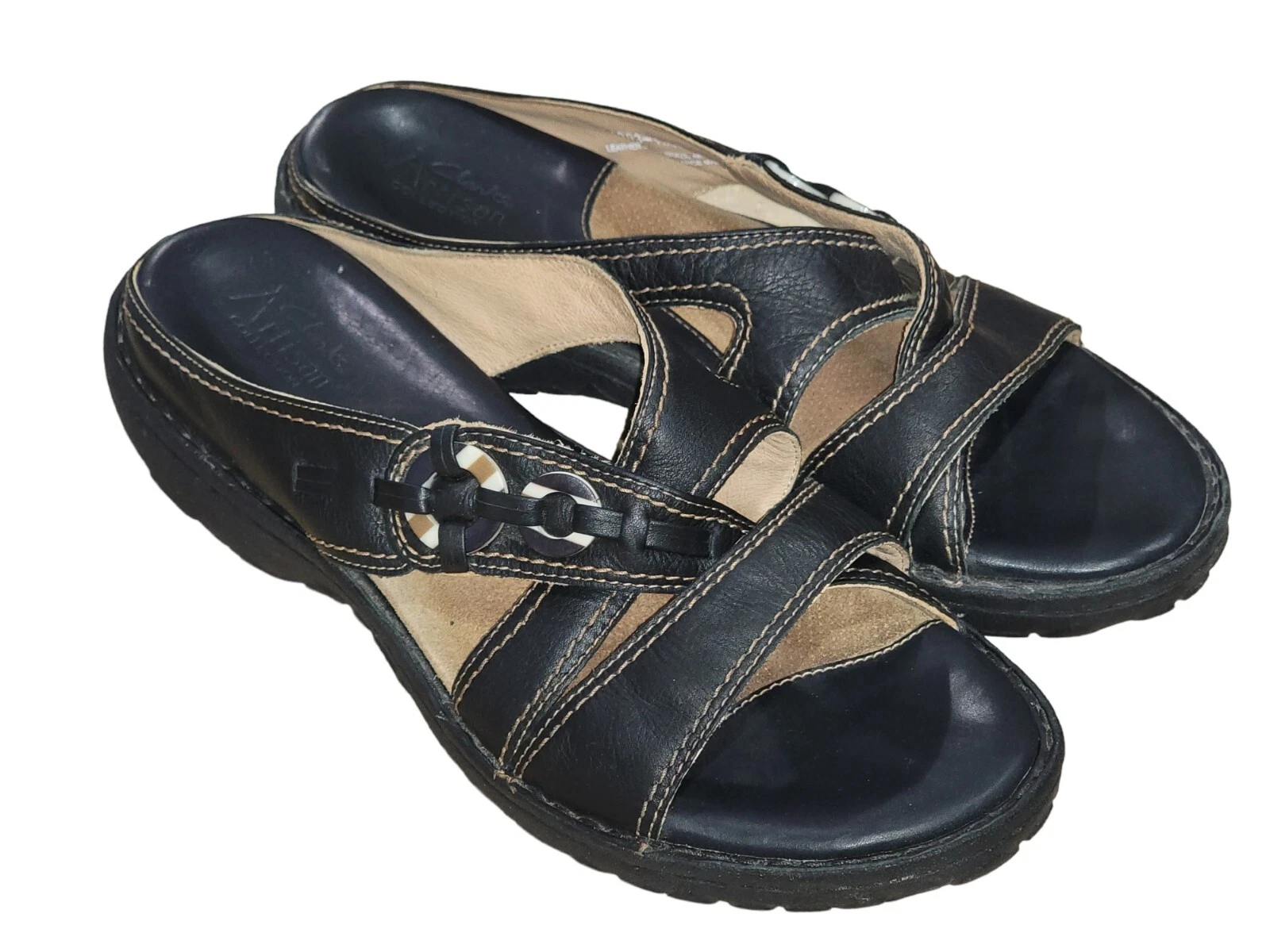 Scarpe sandali comodi Clarks Artisan donna pelle marrone scuro taglia 9 5 M