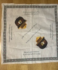 1 Vintage Smokey the Bear Bandana Handkerchief Fire Prevention 22" x 22"
