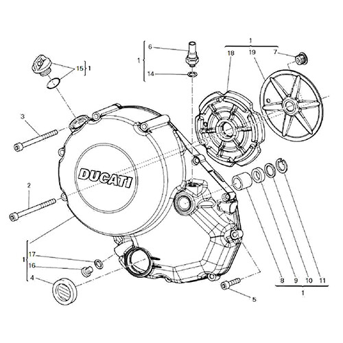 Kit vis moteur inox Ducati Hypermotard 796 pour entretien et restauration moto