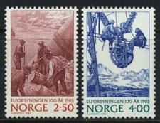 NORWAY . 1985 Electrification (865-66) . Mint Never Hinged