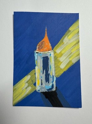 Leigh Wey Lipstick No. 1 (2026) Acrylic on Paper Drawing, Signed, Unframed, ACEO