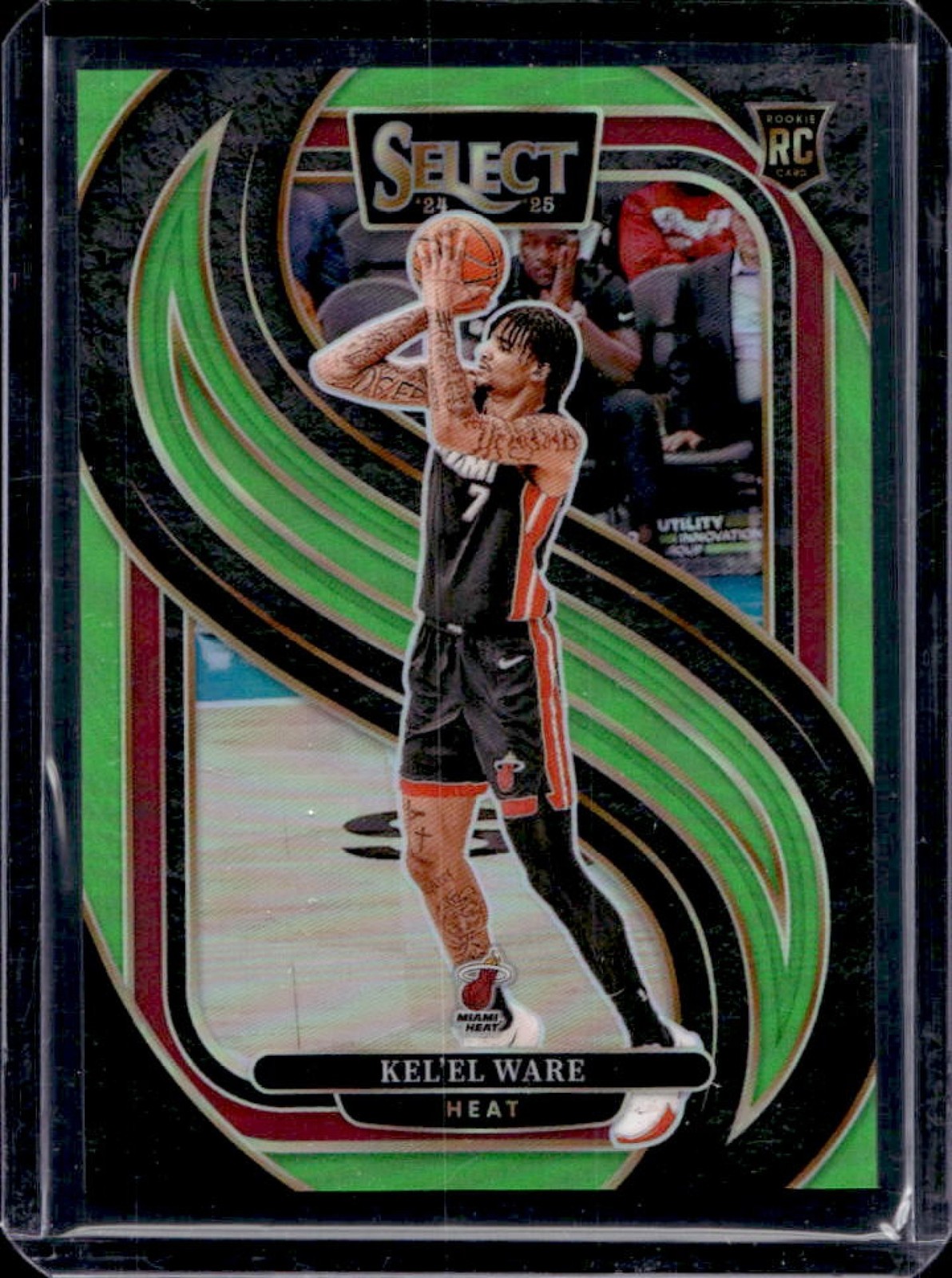 2024-25 Panini Select Kel'el Ware Premier RC Neon Green Prizm Rookie #/75 Heat