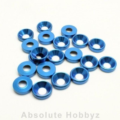 AHZ 4mm Countersunk / Concave Washers (Blue) (20pcs) - AHZ-10353