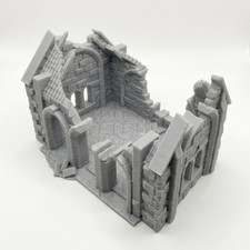 Ruined Citadel Hall Skirmish Fantasy World War Medieval Terrain 15mm 20mm 28mm