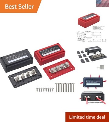 Bus Bar 12V-48V DC 300A Heavy Duty Power Distribution Block 4X 3/8'' Posts
