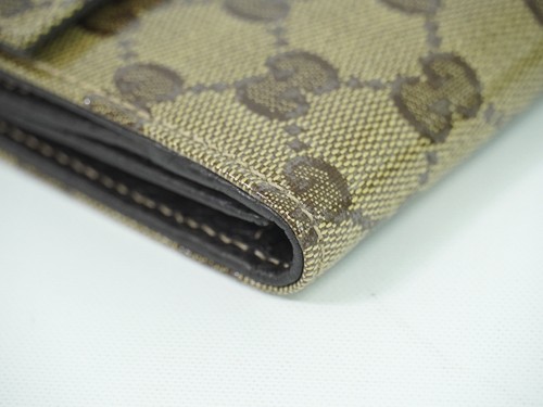 GUCCI GG Crystal 231835 Long Wallet Beige Brown Gold - Picture 6 of 15