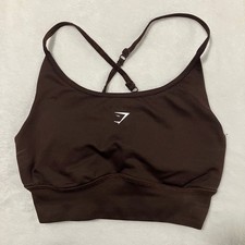 Gymshark Sweat Seamless Longline Sports Bra Women's Size M Shadow Brown