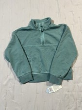 Cat  Jack Unisex Sweatshirt Size 6/7  Ocean Green Pullover Top Pocket New