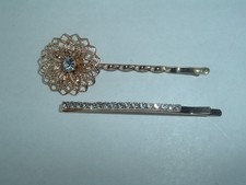 VINTAGE RHINESTONE BOBBY PINS UP DO HAIR ACCESSORY