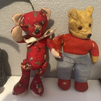 Vintage Neuheit Teddybären Sammlerstück 25 cm groß Plüschtier Stofftier Teddybär X2