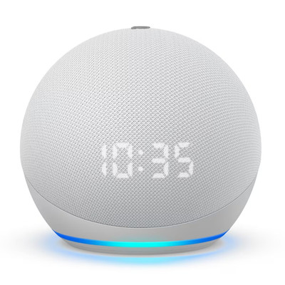 Amazon Echo Dot Gen 4 5 Mit Uhr LED Display Smart Speaker Klinke Alexa Weiß Blau