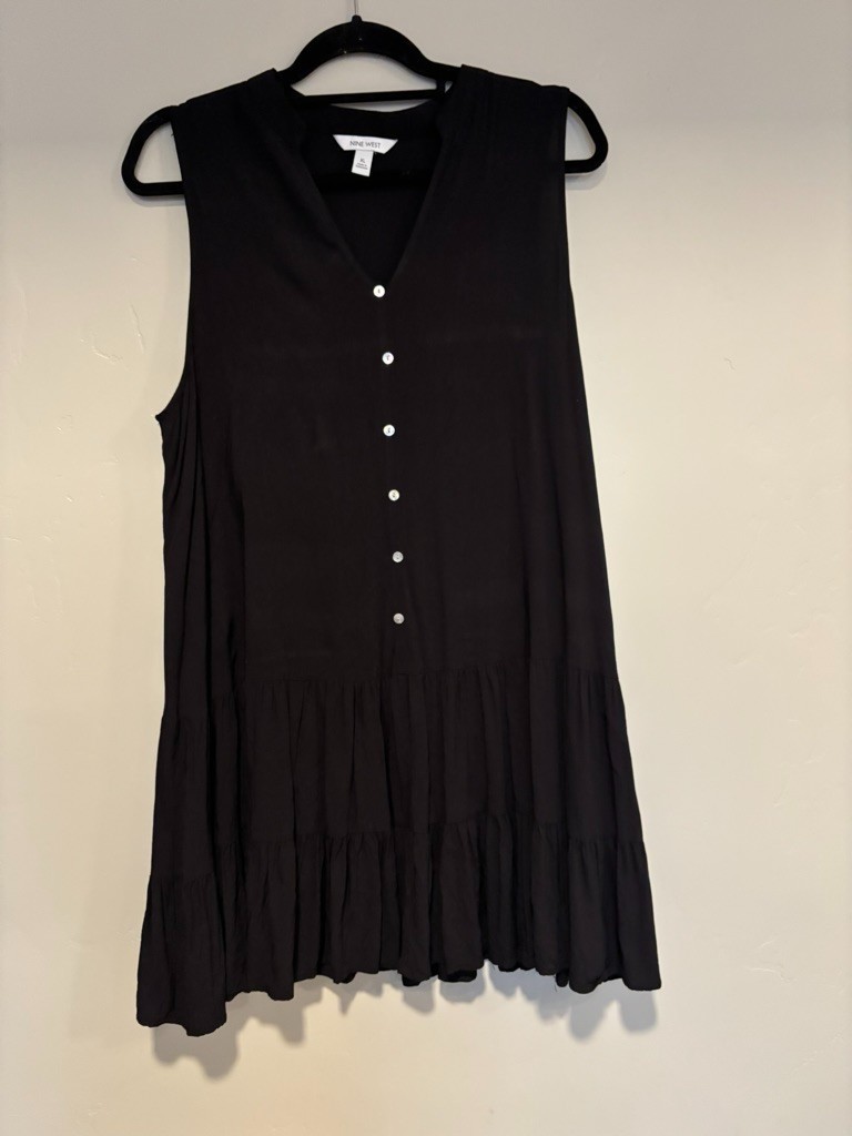 Nine West Black Dress Womens S XL Preppy Goth Fairy Grunge Witchy Whimsigoth Y2K