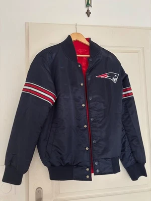 Vintage New England Patriots Bomber Satin NFL 90s Starter Style - Photo 1/4