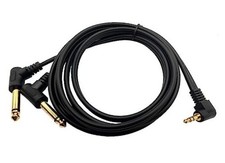 3.5mm to 6.35mm Splitter Audio Cable, 90 Degree 1/8 TRS Stereo Male 1.8M/6 Feet
