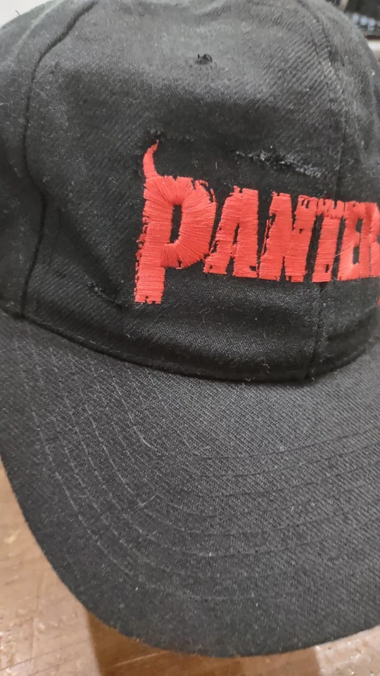 Gorra negra vintage años 90 Pantera banda de metal pesado lana Snapback Foto 3 de 4