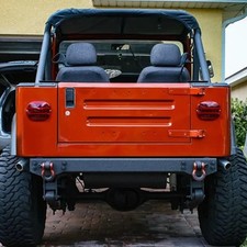 For Jeep Wrangler 87-06 Affordable Offroad Flush Mount Stubby Raw Rear Hd Bumper