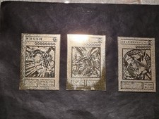 YUGIOH!- DRAGO BIANCO OCCHI BLU + DRAGO NERO +RAGAZZA MAGA NERA -GOLD METAL CARD