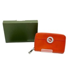 LONGCHAMP Wallet Coin Case Card Wallet with Box Orange From Japan