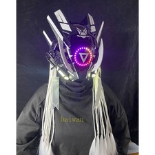 Cyberpunk Helmet Mask Cosplay Male Mecha Glowing Full Headgear Halloween Gift