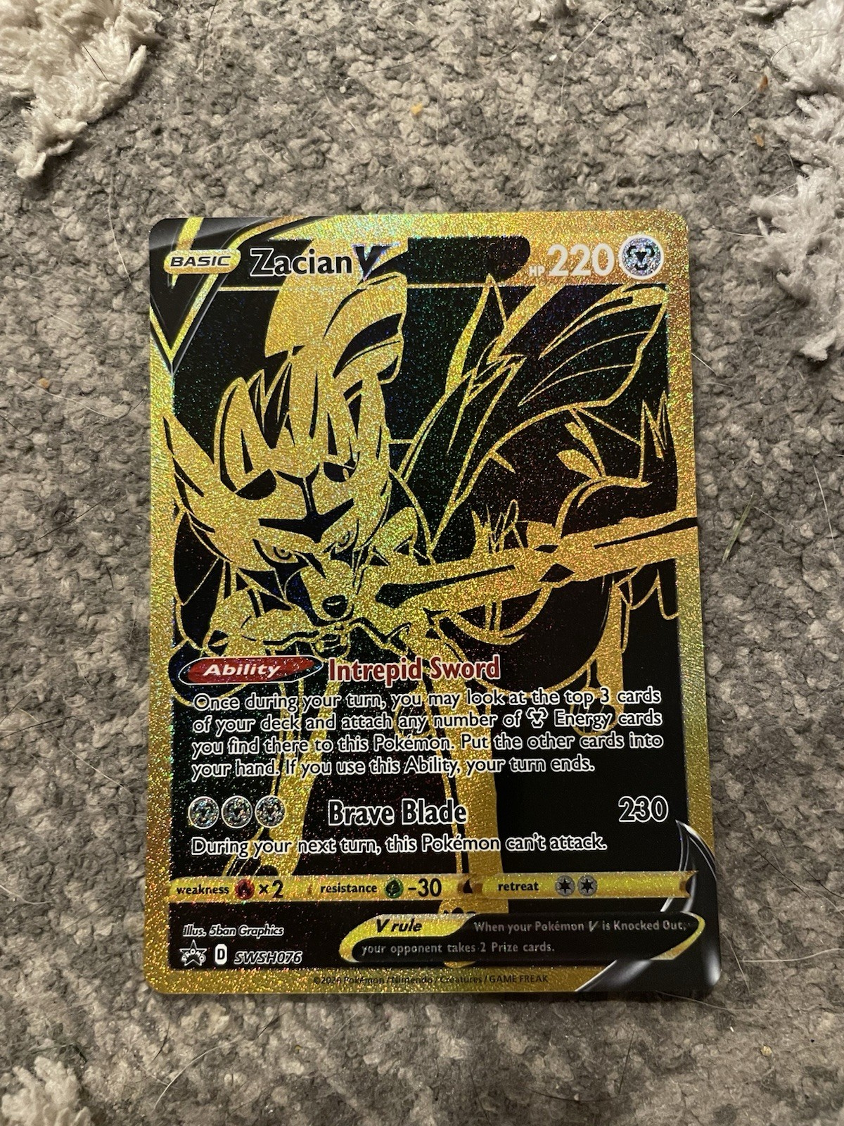 Zacian V SWSH076 Pokemon TCG Black Star Promo Premium Collection NM