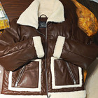 Levi Strauss & Co. Women's Brown Faux Leather Lined Zip Jacket, Size L — photo 1