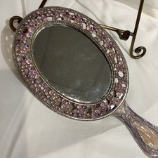VTG Handheld Picture Frame Mirror Heavy Silve...
