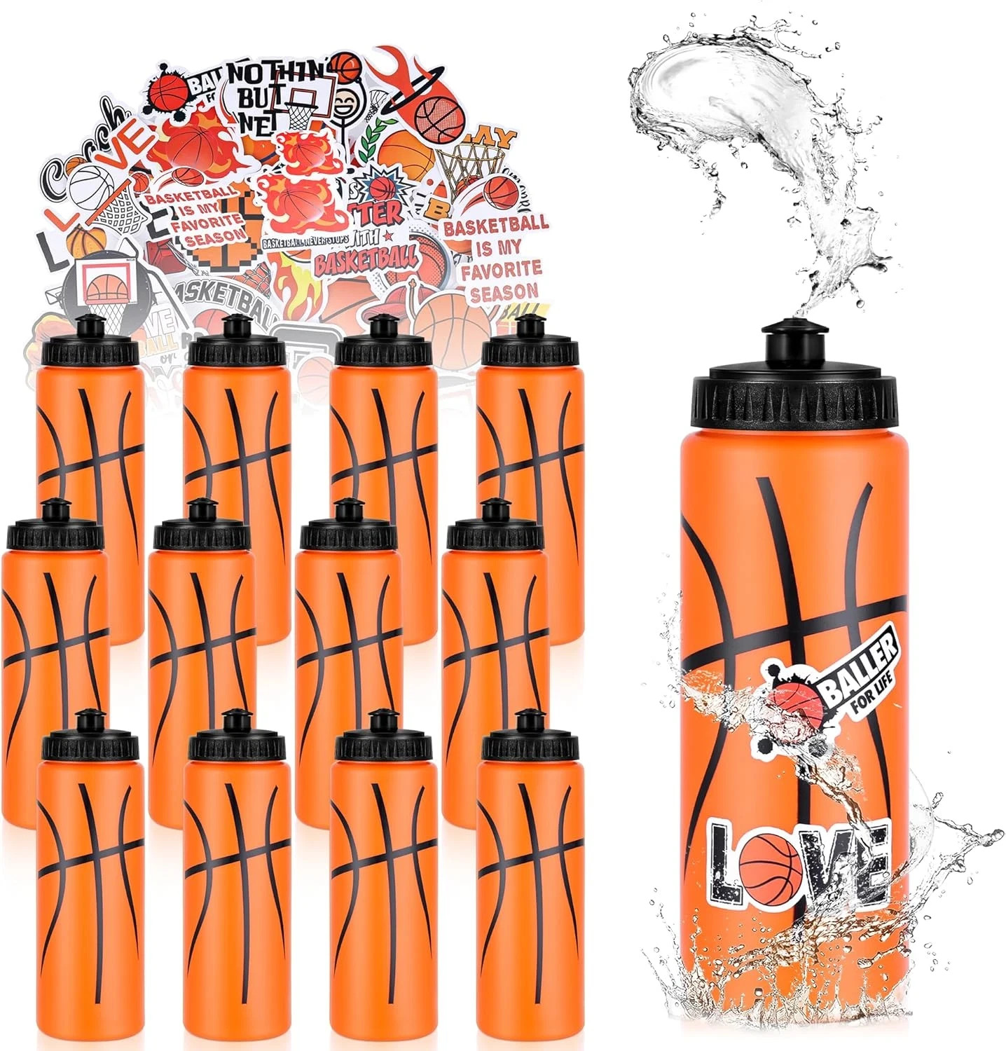 Bulk With 300 Pcs Stickers, 20 Oz Plastic Reusabl