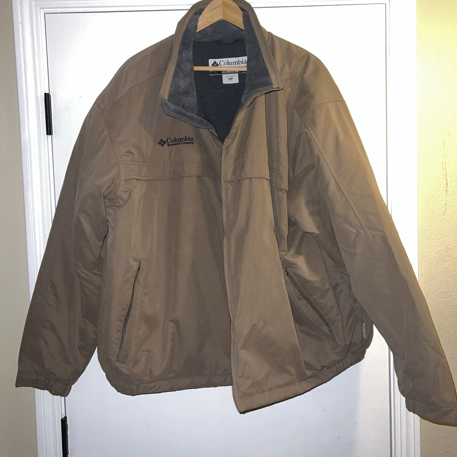 Columbia Sportswear Company Fleece Lined Full Zip Jacket Brown Mens XXL