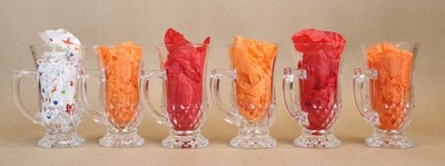 Set of 6 Diamant Europe Ware Diamond Cut Irish Coffee Cup Mugs 4.5'' x 2.5''