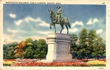 Washington Monument, Public Gardens, Boston, 1944 Postcard