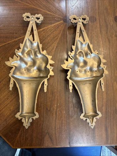 VTG MCM Syroco Dart 4967 Barbola Flower Basket 20.5” Gold Tone Wall Hanging 1964 - Picture 8 of 12
