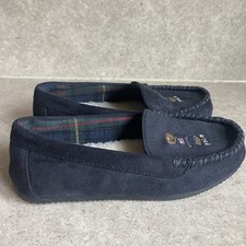 Ralph Lauren POLO BEAR Dezi V Bear Slippers House Shoes Navy Sherpa Faux Fur 6