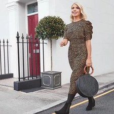 SALE £20 ~M & S~ Bloggers Favourite~ Holly Willoughby Animal Print Midi Dress~12