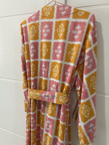 Piyama Robe S/M Kimono Style With Tie Pink Orange - Picture 6 of 9