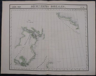 MELVILLE PENINSULA COCKBURN ISLAND 1825 VANDERMAELEN ANTIQUE LITHOGRAPHIC MAP