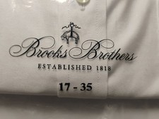 BROOKS BROTHERS Slim non iron stretch Dress Shirt Men's Size 17-35 white