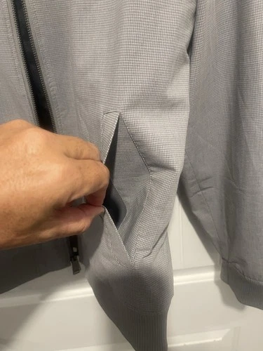 Kenneth Cole Reaction Mens M Gray Bomber Jacket Full Zip Modern Fit NWOT image 5
