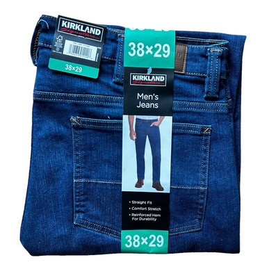 Kirkland Signature Men's Straight Fit Jean Blue Denim Size 38x29