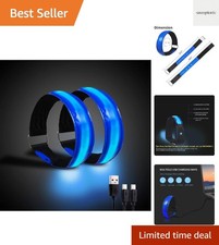 Rechargeable LED Armband for Running2 Pack, Light Up LED Armband, High Visibi...