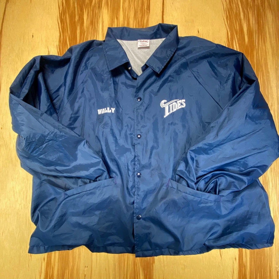 Vintage Norfolk Tides Blue Coach Jacket Cardinal Men's 3XL Made in USA Orioles - Image 3 of 4