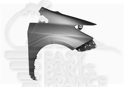 Aile avant droit pour Toyota Prius XW30 phase 1 de 2009 à 2012 en acier noir