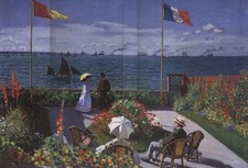 032 Garden at Sainte Adresse 1867 Vintage Art Print Poster Wall Decor Vintage Ar