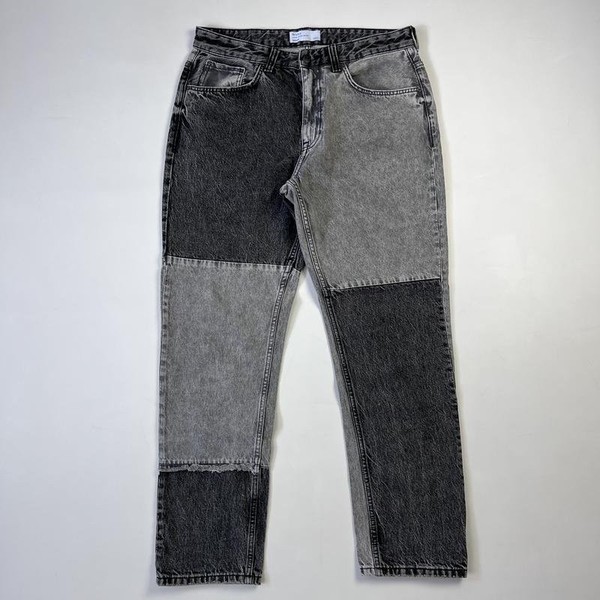 Men Bershka Jeans Grey Cotton 34