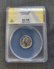 1924-S Mercury Dime~ ANACS AU58 ~Details-Cleaned ~Tough Date~ Free Shipping~