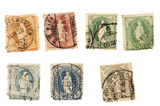 Switzerland 1891-1899 'standing Helvetia' stamps x 7 Sc#94