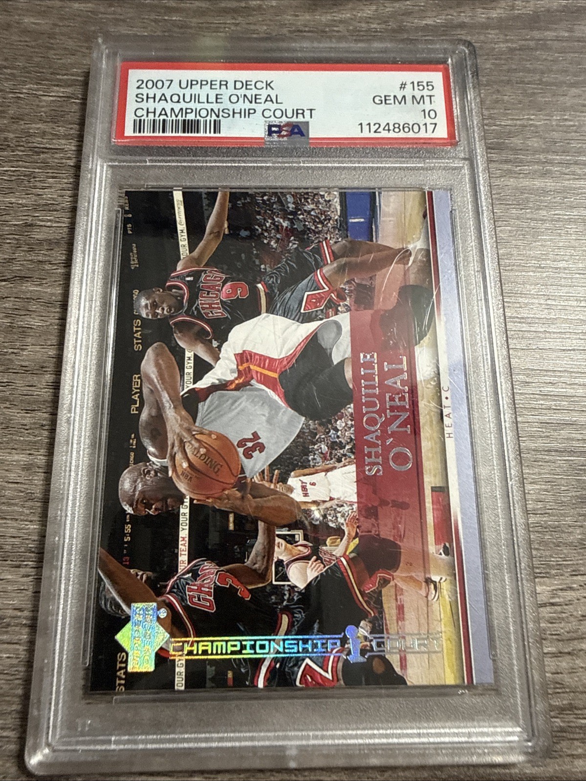 2007-08 Upper Deck Championship Court Shaquille O'Neal PSA 10 #155 *Damaged Slab