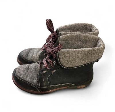 Chaco Barbary Women's Boot Size 6.5 Wool and Black Leather Waterproof Hiking